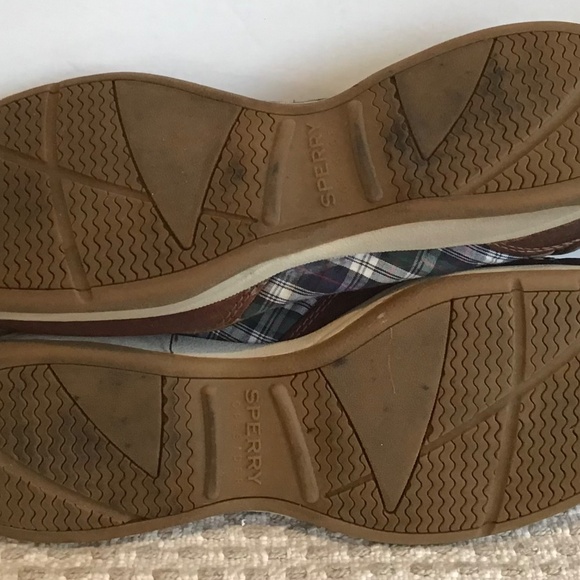 Sperry Top Sider Womens Size 10M Boat Shoes Brown Plaid Leather Casual  Loafers - Picture 9 of 10